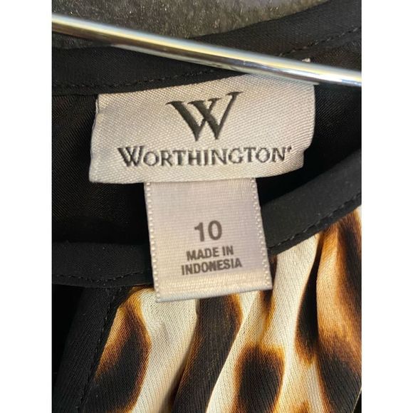 Worthington MIDI Leopard Print Dress size 10 - Picture 4 of 7